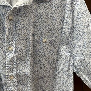 Men’s XL, Blue & White, Short Sleeve, Button-Up Shirt